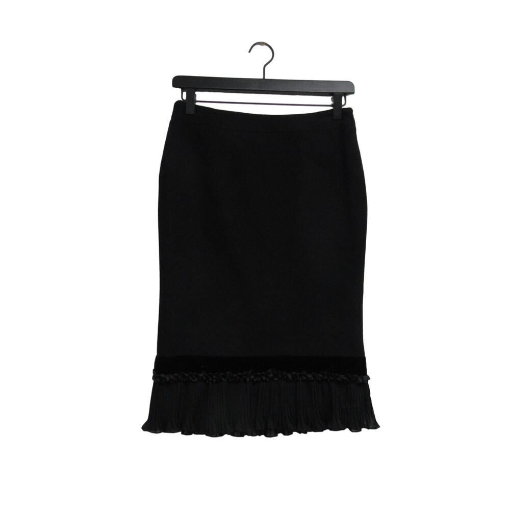 RED Valentino Women Size 38 Black Flutter Hem A Line Skirt